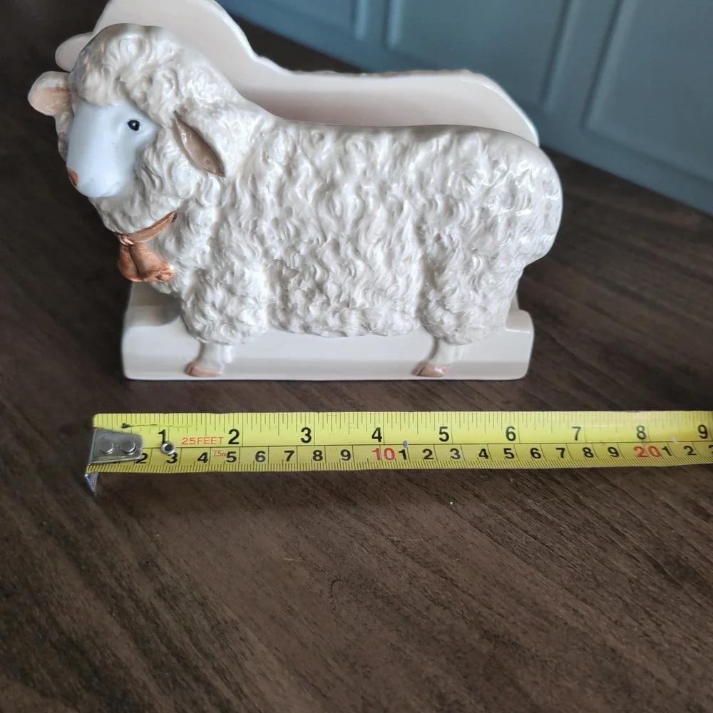 Vintage Otagiri Sheep Napkin Holder Letter Lamb Farmhouse Cottagecore Japan